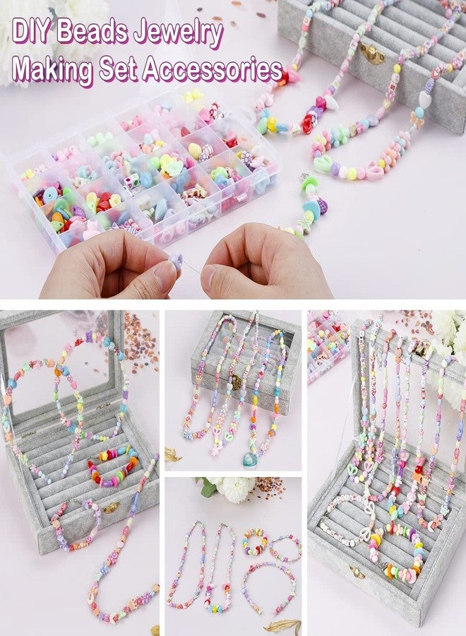 Nilzone Bracelet Making Kit, BeadColors PonyBeads Friendship Bracelet Kit Smile FaceBeads LetterBeads for Jewelry Making, Arts Crafts Gift for Girls Age 6-12 (Bracelet Kit D -00) - Image 4